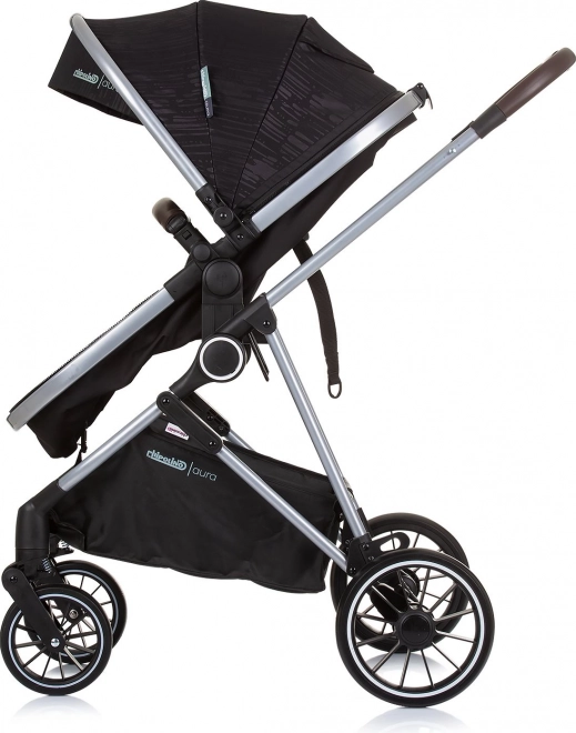 CHIPOLINO Kolica kombinirana Aura 2u1 Obsidian,Srebro