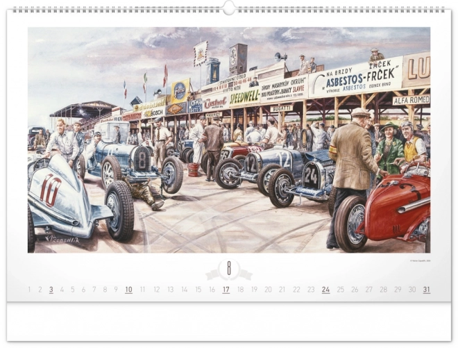 NOTIQUE Zidni kalendar Oldtimers – Václav Zapadlík 2025, 64 x 42 cm