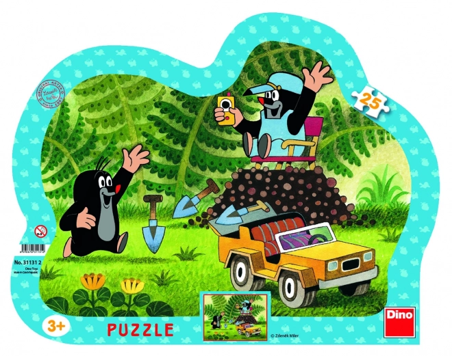Puzzle Dino Krtek sa žutim autom
