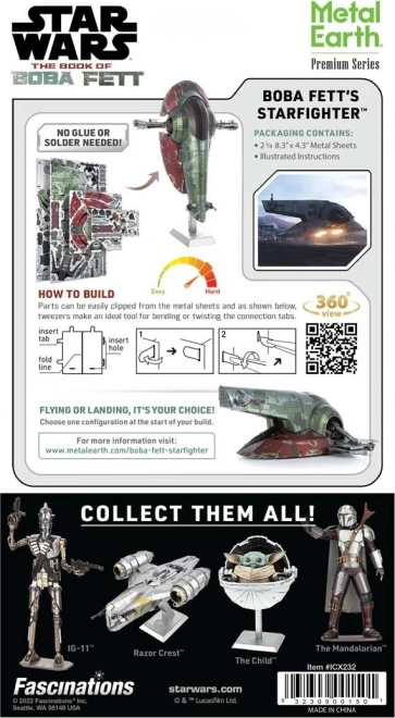 METAL EARTH 3D puzzle Star Wars: Boba Fettov Svemirski Brod (ICONX)