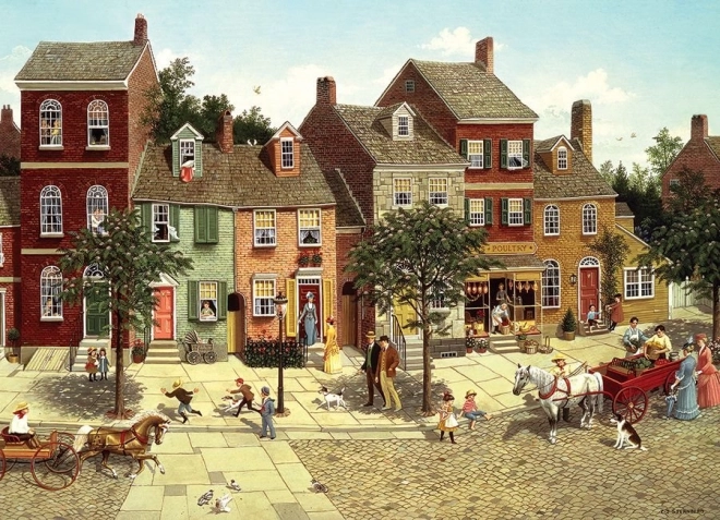 Puzzle COBBLE HILL Zavoji na trgu 1000 komada