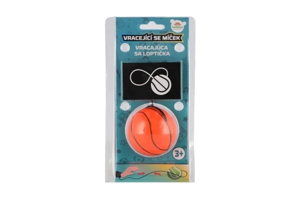 Povratna gumena lopta 6cm 4 vrste u blisteru