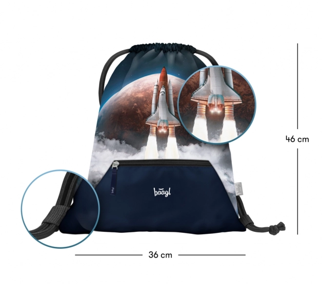 Baagl školski set Space Shuttle: školska torba, pernica, vrećica
