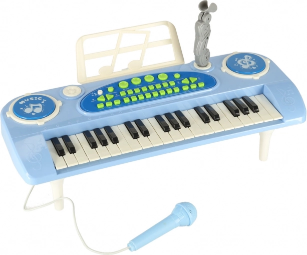 Interaktivni dječji klavijaturistički instrument s mikrofonom – plavi