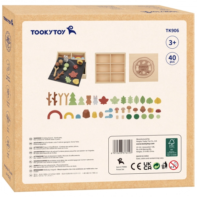 Šumski set s drvenim kockama Tooky Toy