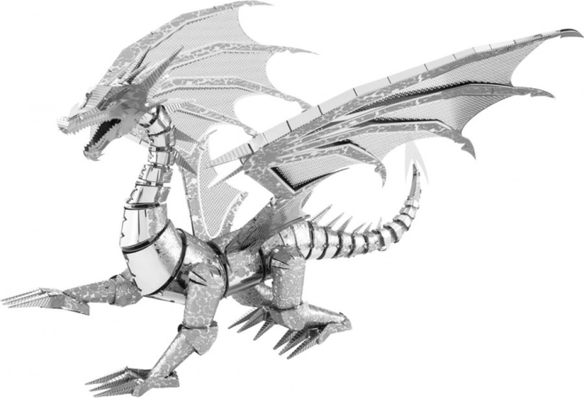 METAL EARTH 3D puzzle Srebrni zmaj (ICONX)