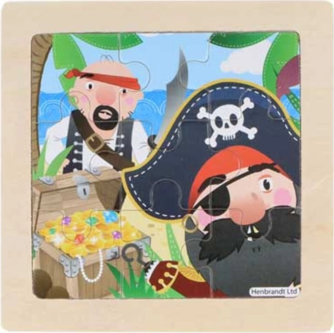 Drvene puzzle pirati 9 dijelova