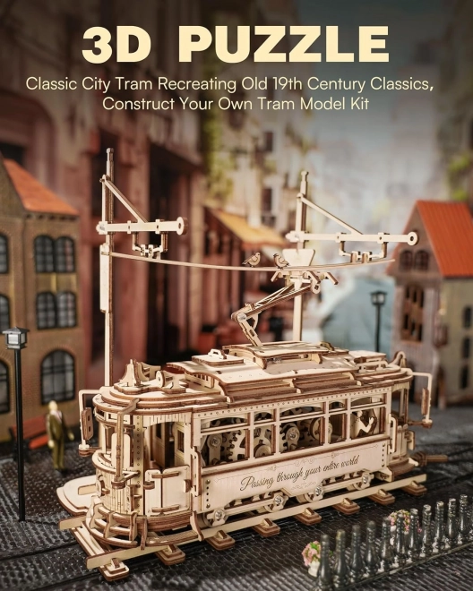 RoboTime 3D drveni mehanički puzzle Tramvaj