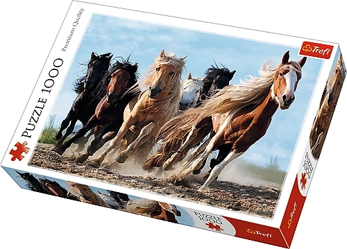 Puzzle Galopirajući konji 1000 dijelova 68,3x48cm u kutiji 40x27x6cm