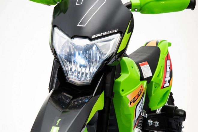 Dječji električni cross motor na akumulator – zelena, s pomoćnim kotačima i LED svjetlima