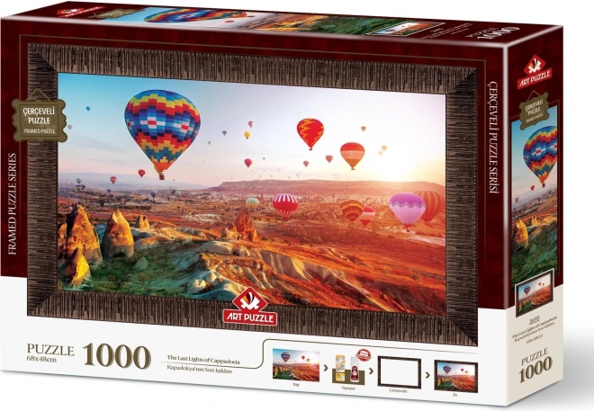 ART PUZZLE Slagalica s okvirom i ljepilom 3v1 1000 dijelova – Baloni iznad Kapadokije