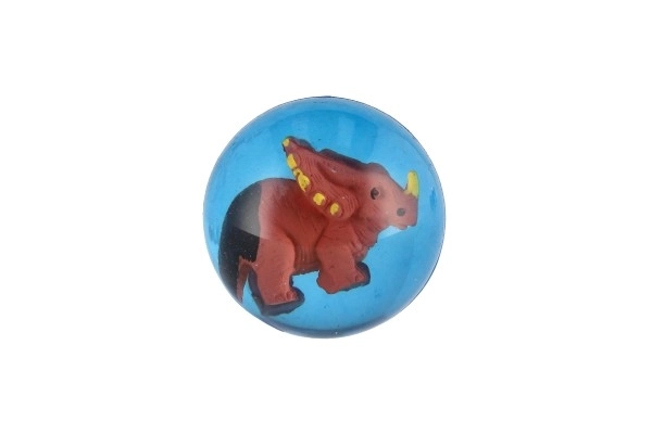 Lopta/skakavac s dinosaurom 4cm mix vrsta 32 kom u posudi