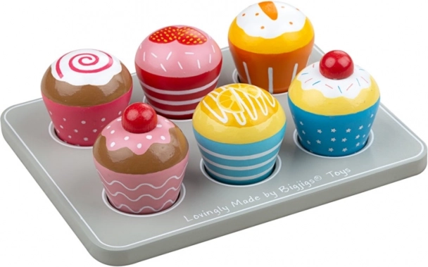 Bigjigs Toys drveni muffini s poslužavnikom