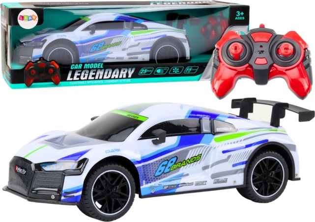 RC sportski automobil 1:10 s LED svjetlima, brzina 25 km/h – bijeli