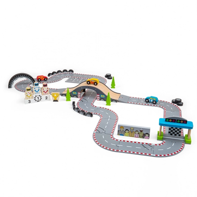 Bigjigs Rail Drvena autodromska staza za utrke dana