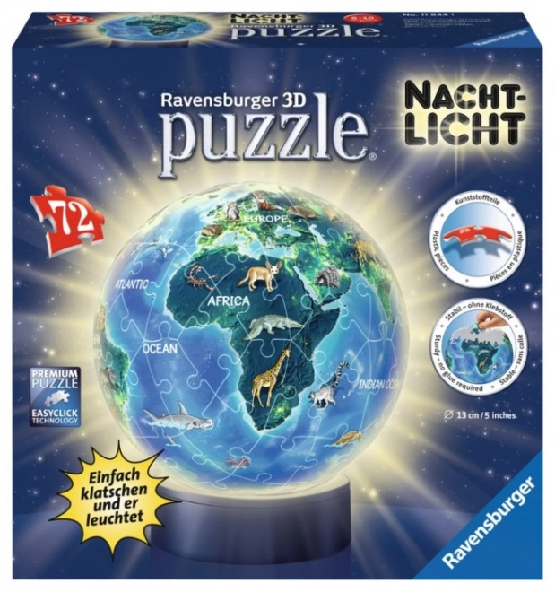 Ravensburger 3D svjetleća puzzleball Noćni globus 72 dijelova
