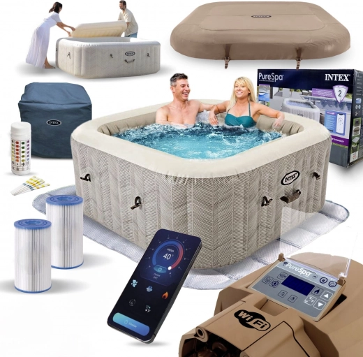 napuhujući četvrtasti spa za 4 osobe 175 × 71 cm s hidromasažom INTEX