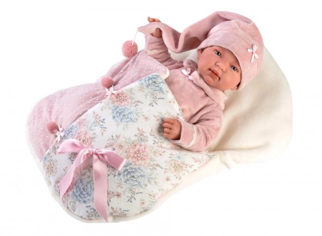 Llorens 84450 NEW BORN - realistična beba lutka sa zvukovima i mekim tkaninastim tijelom - 44 cm