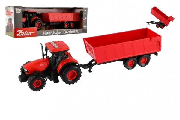 Crveni traktor Zetor s prikolicom sa zvučnim i svjetlosnim efektima - 36 cm