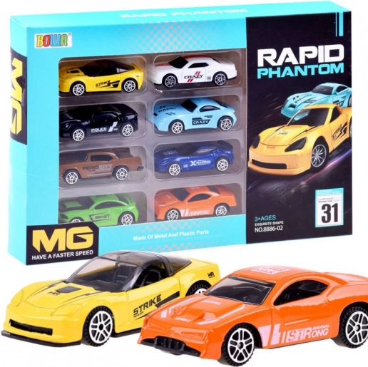 Set metalnih autića 8 kom – mini trkaći auti za djecu