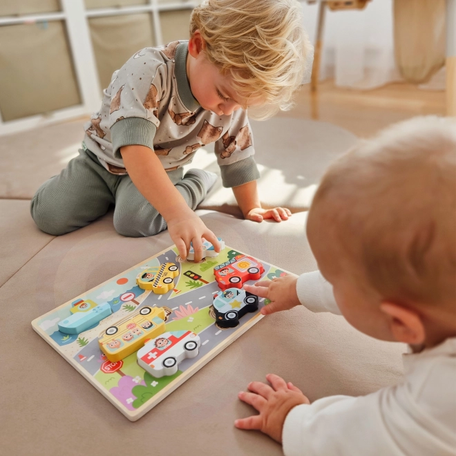 Drvene puzzle Montessori grad