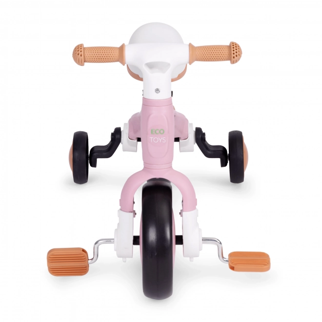 Balansni bicikl s pedalama - pomoćni kotačići za trening 3u1 ECOTOYS – Ružičasto