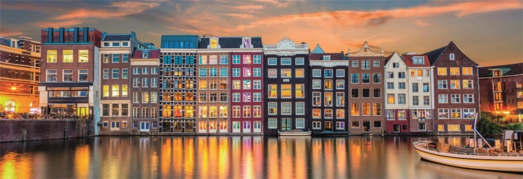 panoramske puzzle 1000 dijelova – sjajni Amsterdam