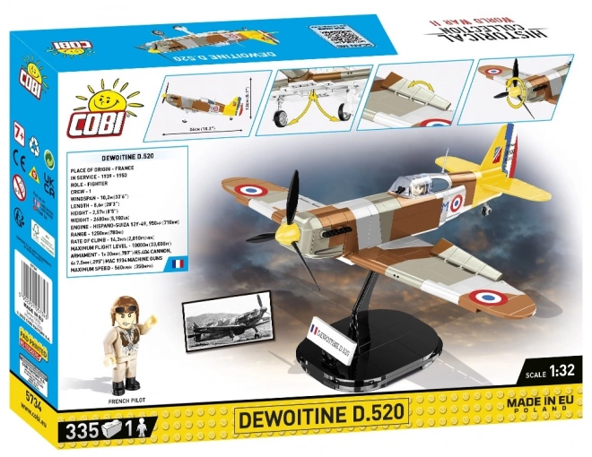COBI 5734 II SVJ Dewoitine D.520, 1:32, 335 k, 1 f