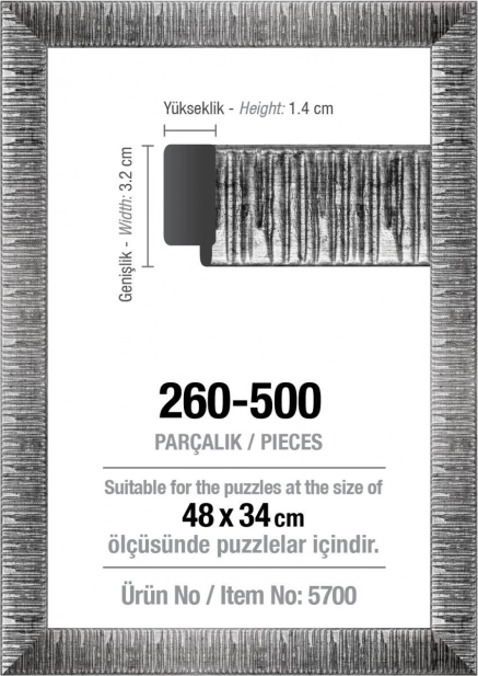 Okvir za puzzle 48 × 34 cm srebrni