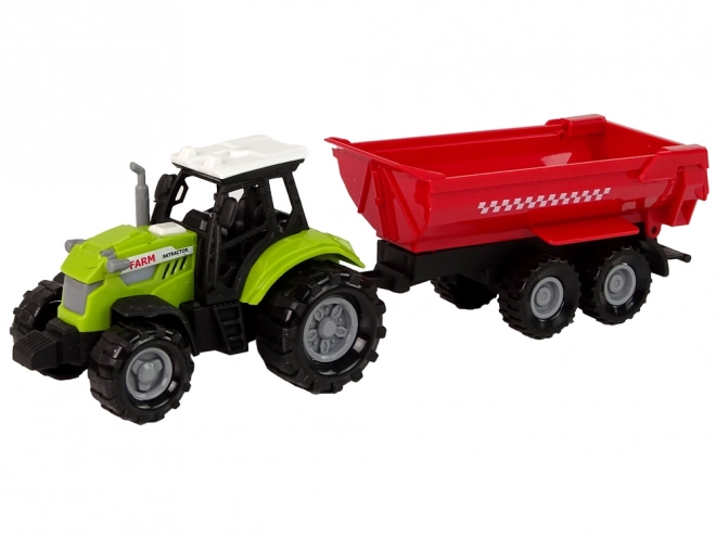 Zeleni traktor s crvenom prikolicom Zvuk