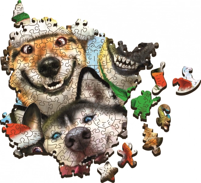 Drvene puzzle Božićni psi 501 dijelova