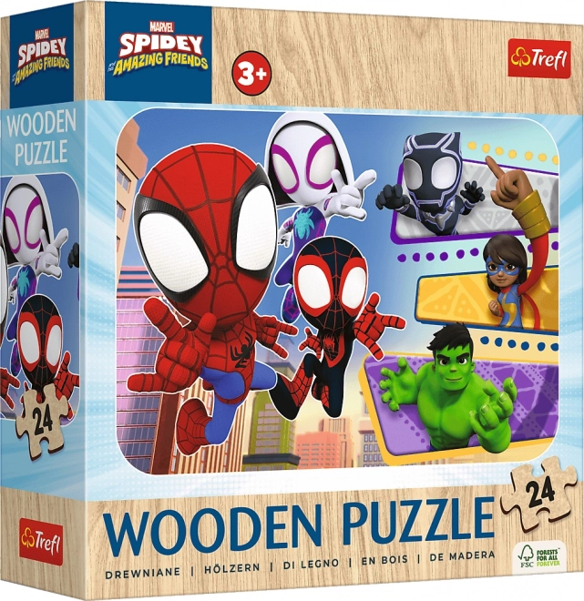 TREFL Drvene puzzle Spidey i njegovi čudesni prijatelji 24 dijelova