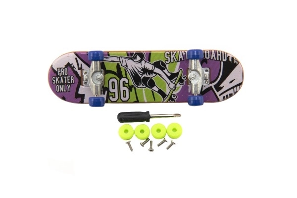 Šroubovaci prstovni skateboard s dodacima - 9 cm