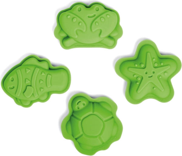 Zelene silikonske kalupice za pijesak BIGJIGS TOYS Meadow