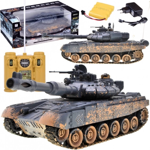RC tenk T-90 s rotirajućom kupolom, svjetlima i zvukovima
