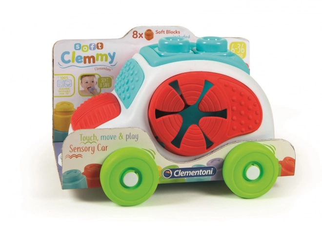 CLEMENTONI SOFT CLEMMY Ubaci senzorni autić s kockama