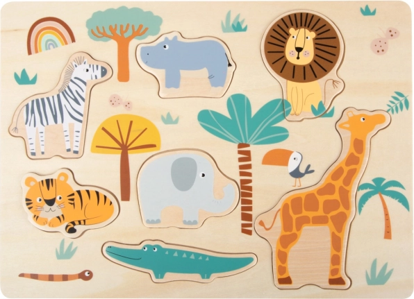 Drvene umetaljke puzzle safari small foot
