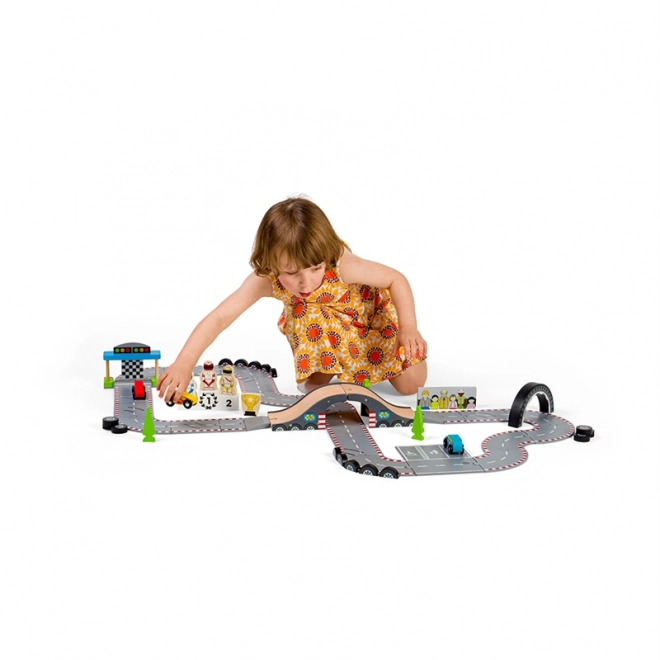 Bigjigs Rail Drvena autodromska staza za utrke dana