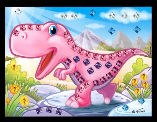 Mini mozaik slika sjajni dinosauri 10x12cm mješavina vrsta