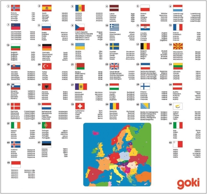 Edukativna slagalica Karta Europe - drvena slagalica