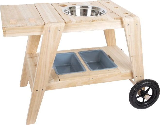 Drvena vanjska kuhinjica za djecu small foot – kompaktna mobilna mud kitchen