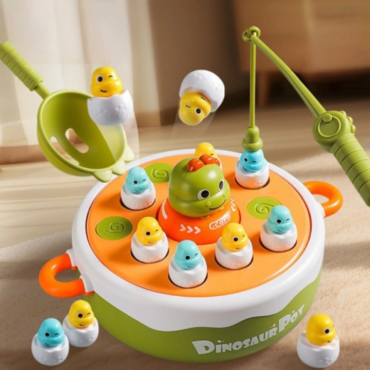 Woopie dino igraći set 4u1 s magnetskim ribolovom i katapultom