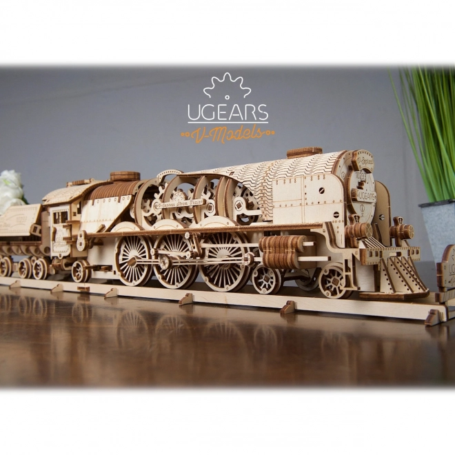 Ugears 3D puzzle - Lokomotiva V-express s vagonom 538 komada