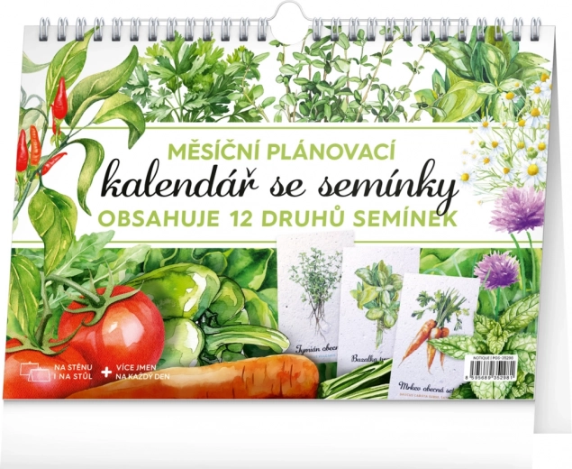 Notique mjesečni planerski kalendar sa sjemenkama 2026