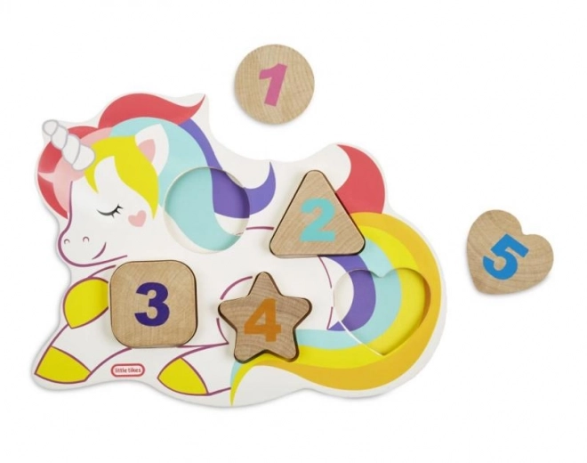 Little Tikes Drvene puzzle s brojevima - Jednorog, Dinosaurus, Lama