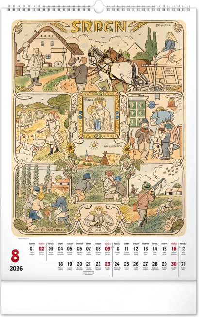 Zidni kalendar Josef Lada 2026