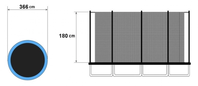 Unutarnja trampolinska mreža 366cm 12ft/8