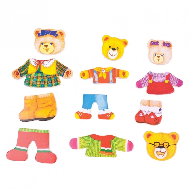 Bigjigs Toys Puzzle za Oblacenje - Medvjedića Obitelj