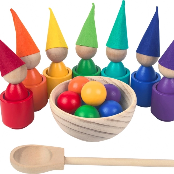 Duginaste lutkice s lopticama – Montessori drvena igračka 7 boja