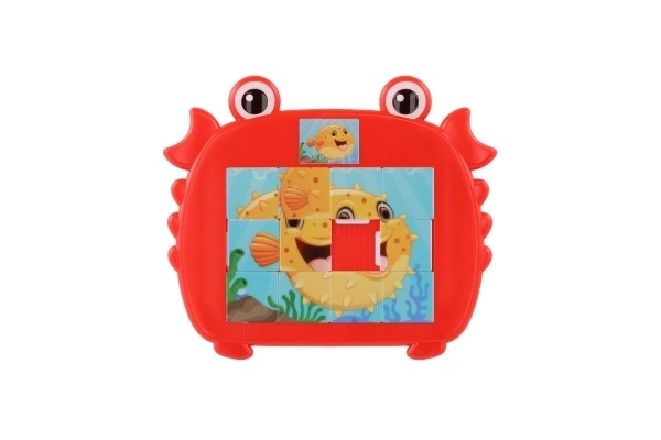 Premještaljka zagonetka životinjica plastika 12,5x11cm 4 boje na karti